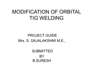 MODIFICATION OF ORBITAL TIG WELDING
