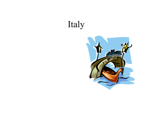 Italy and Italian Cuisine - Shore Regional High School