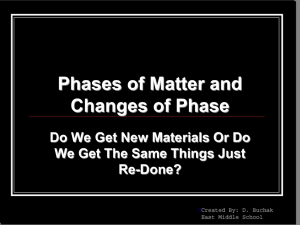 Unit 4 (1) - Phases of Matter and Changes of State