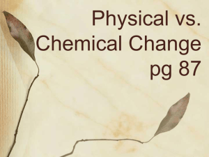 Physical vs. Chemical change