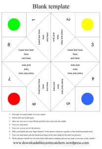 Cootie Catcher Template: Fun Paper Fortune Teller