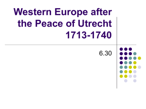 Western Europe After Utrecht: 1713-1740 - Politics & Economy