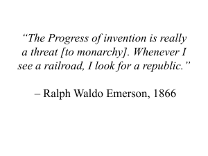 Emerson, Railroads, and Republics: 19th Century Analysis
