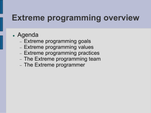 Introduction to Xtreme Programming