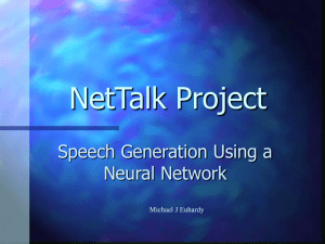 NetTalk Project: Speech Generation with Neural Networks