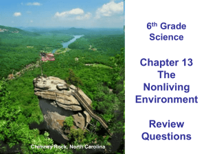 6th Grade Science: Nonliving Environment Review Questions