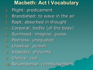 Macbeth: Act I Vocabulary