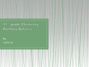11th grade Chemistry Portfolio Defense old version