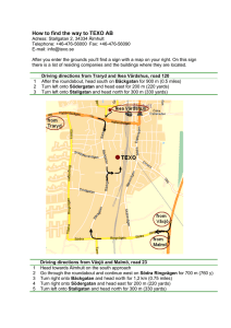 How to find the way to TEXO AB