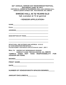 SWEDE HALL IS 72 YEARS OLD hall, svensken är 72