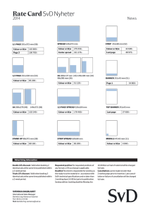 Rate Card SvD Nyheter - SvD Kundservice