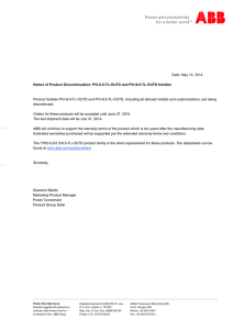 Date: May 14, 2014 Notice of Product