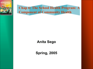 School Health Program: Community Health Component