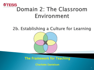 Culture for Learning: Danielson's Framework (2b)