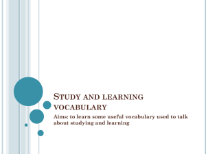 Study & Learning Vocabulary: Education Terms & Collocations