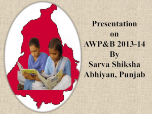 SSA Punjab AWP&B 2013-14: Education Plan & Budget