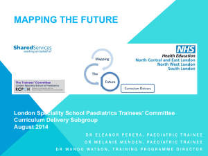 Mapping the Future for School of Paediatrics Website