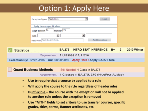 Exceptions Presentation - Oregon State University