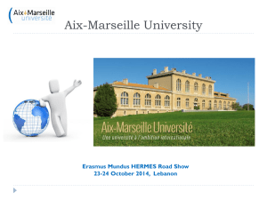 Presentation made by Aix-Marseille University - Tethys