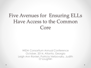 Overarching Language Objective - WIDA 2015 National Conference
