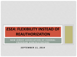 ESEA: Flexibility instead of Reauthorization