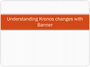 Understanding Kronos changes with Banner