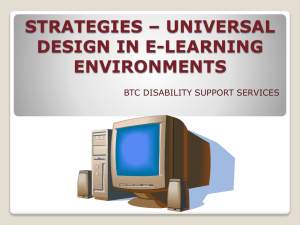 strategies * universal design in e-learning