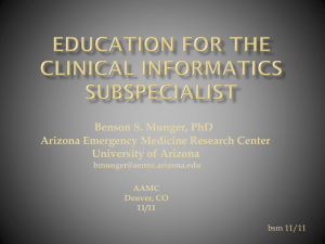 CLINICAL INFORMATICS