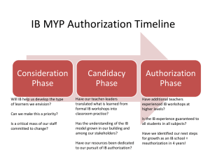 IB MYP Authorization Timeline