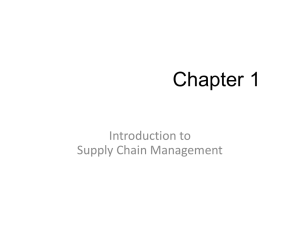 CHAPTER 1 INTRODUCTION TO SUPPLY CHAIN MANAGEMENT