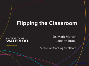 Design a flipped class - University of Waterloo