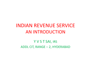 INDIAN REVENUE SERVICE AN INTRODUCTION