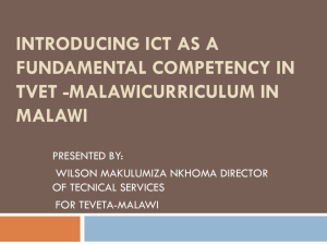ICT Integration in Malawi TVET Curriculum