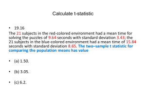 T-Statistic Calculation & Hypothesis Testing
