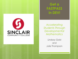 Accelerating Students through DEV Math