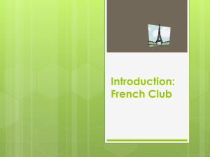 French Club Introduction: Learn Basic French