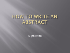 How to write an abstract