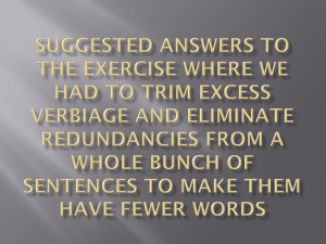 Suggested Answers to the Exercise Where We had to Trim Excess