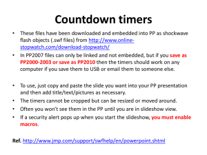 Manually Set Countdown Timers