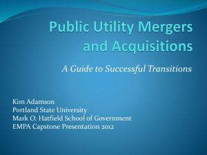Public Utility Mergers and Acquisitions