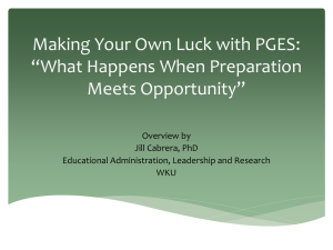Making Your Own Luck with PGES