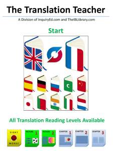 Teacher Overview - The Translation Teacher