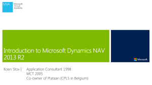 Microsoft Dynamics NAV 2013 R2 Overview