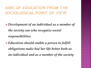 Aims of education from the sociological point of view