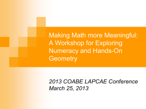 Getting Math out of the Textbook and into the Classroom: A