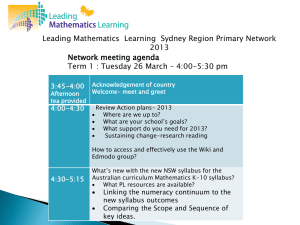 term 1 network preparing for the new mathematics syllabus