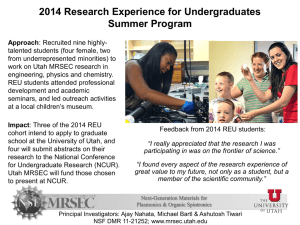 UniversityofUtah MRSEC 1121252 EducationOutreach REU2014