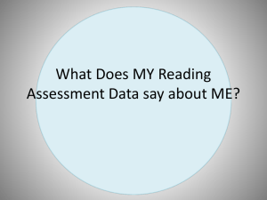What Does MY Reading Assessment Data say about ME?