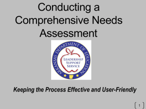 Conducting a Comprehensive Needs Assessment