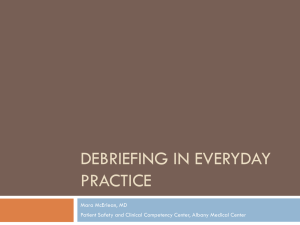 Summit 2014, Debriefing - American Association of Critical